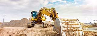 Excavator working on a construction site.