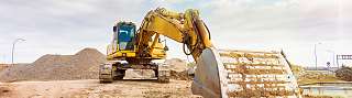 Excavator working on a construction site.