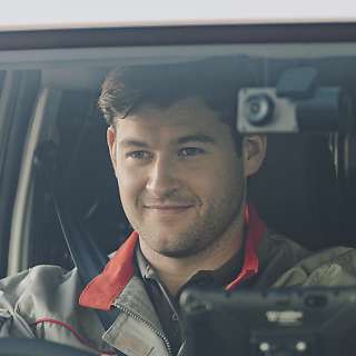 Fleet manager checking the truck dashcam footage