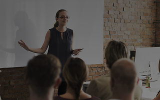woman presenting