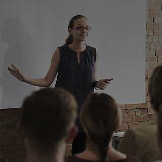 woman presenting
