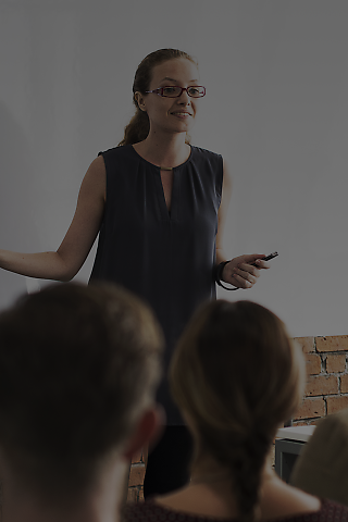woman presenting