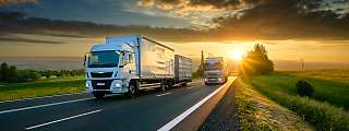 truck sunset view
