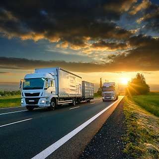 truck sunset view