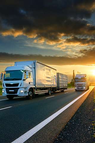 truck sunset view