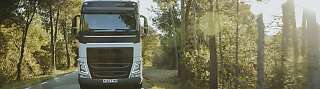 truck on the road front view