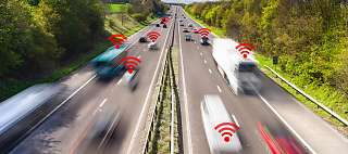 vehicle tracking road with vehicles