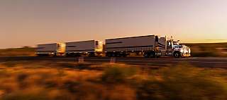 long truck sunset