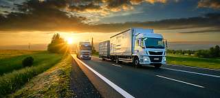 truck sunset view