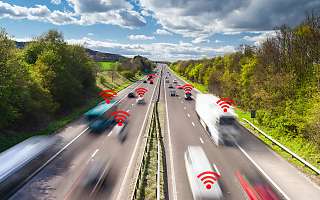 vehicle tracking road with vehicles