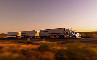 long truck sunset
