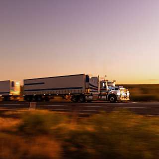 long truck sunset