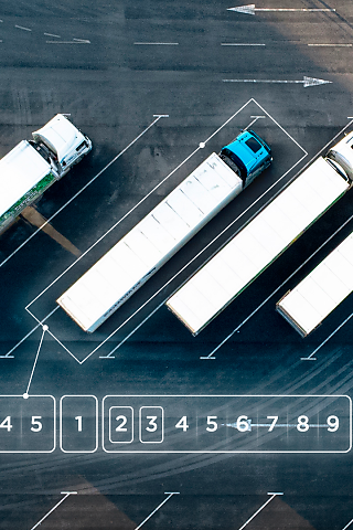 truck depot with vehicle identification number