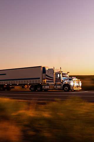 long truck sunset