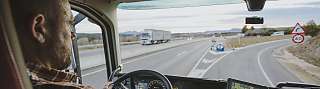 truck driver leaving the road
