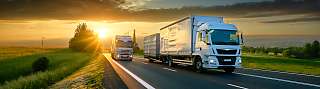 truck sunset view