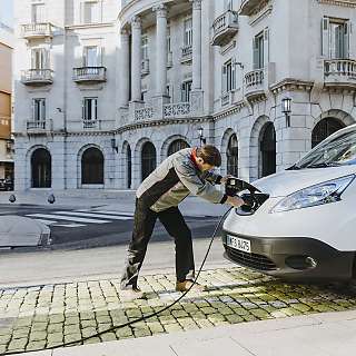 ev van charging plugging 1
