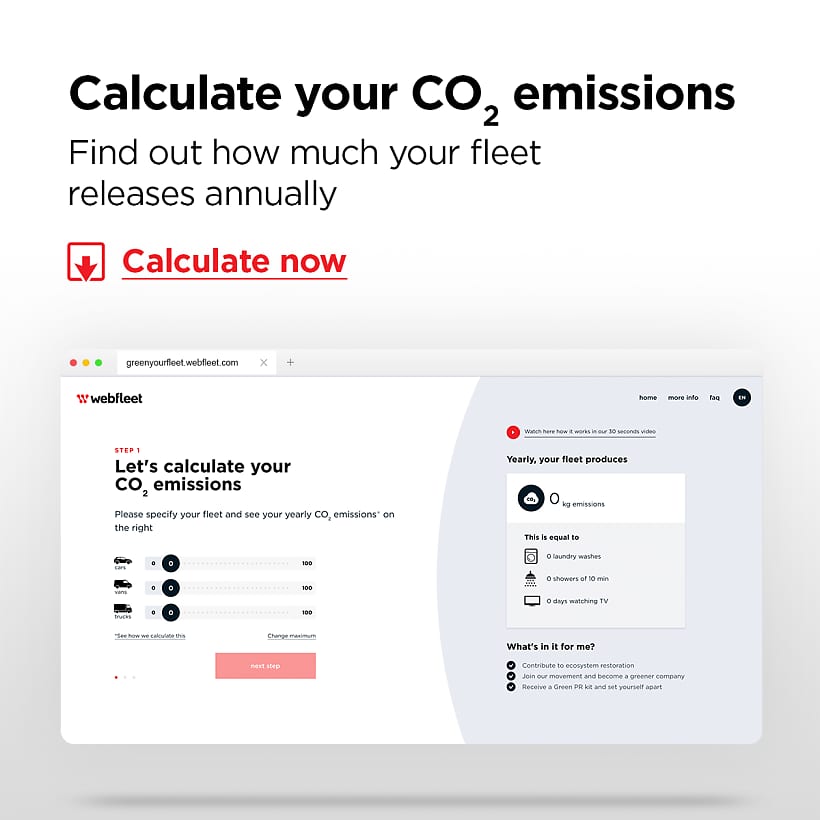 Carbon dioxide emissions calculator for fleet managers considering sustainability