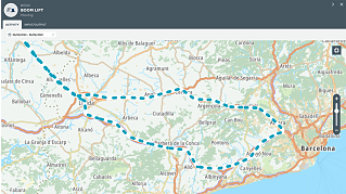 Screenshot van voertuig­lo­catie op een kaart