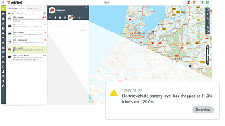 Dashboard of electric vehicle charging statistics