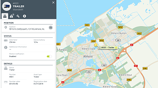 Seguimiento de activos de la gestión de flotas de vehículos de Webfleet.