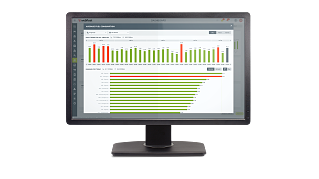 Dashboard about fuel efficiency on computer