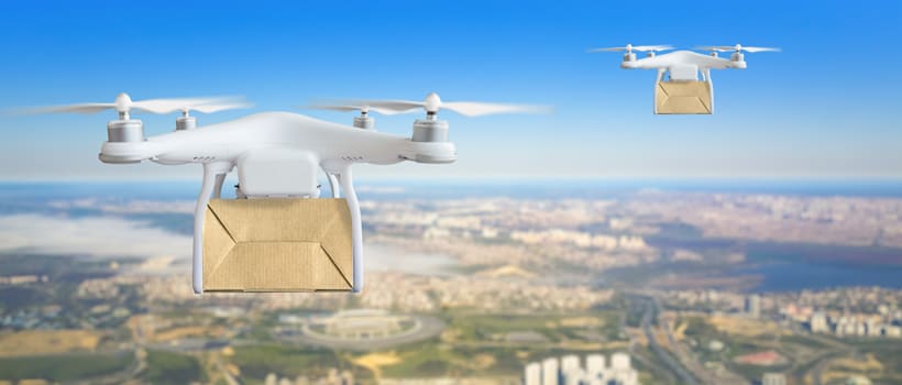 de drones transporte de mercancías - Webfleet