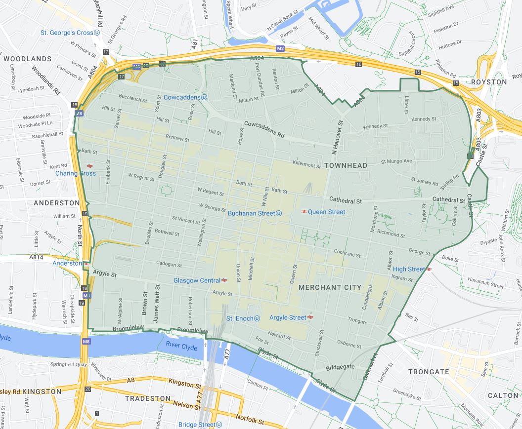 Glasgow ultra low emission zone Map