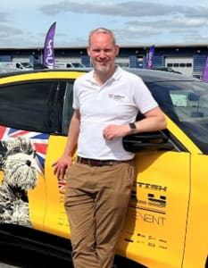 James Dewhurst of Webfleet participates in the Great British EV Rally