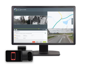 Fleet safety measures with Cam50 device. Webfleet's desktop interface