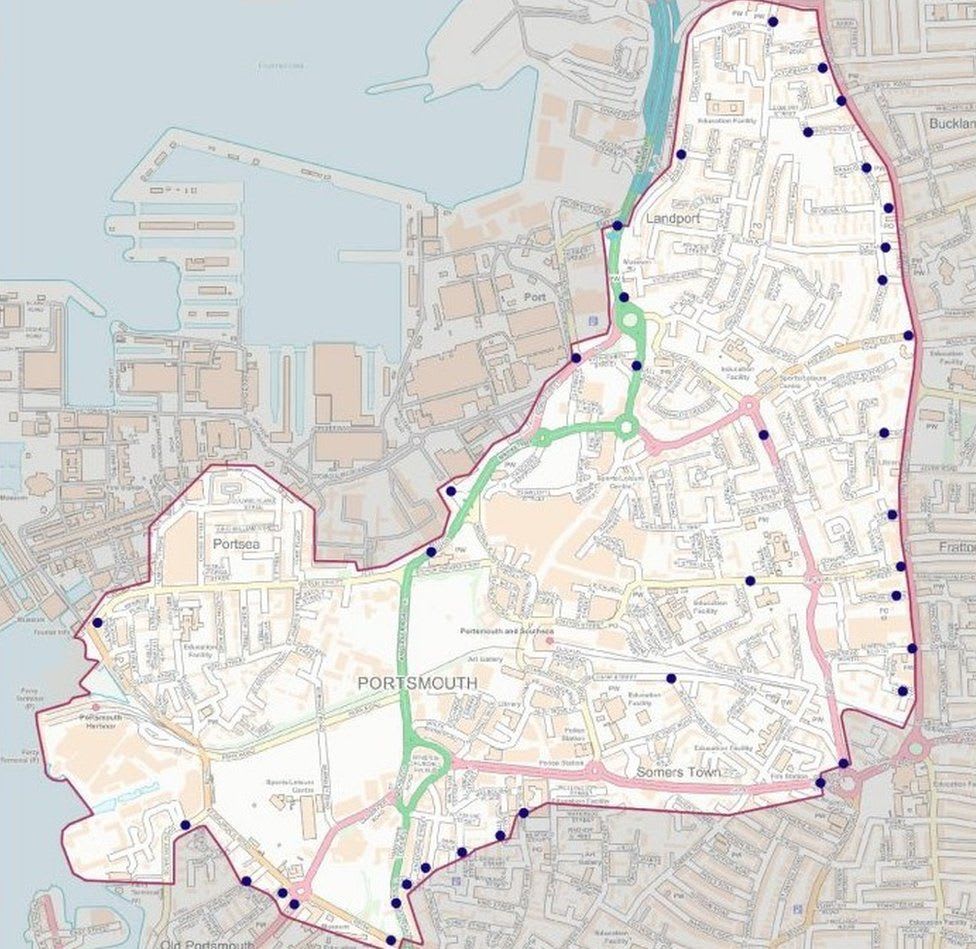 Portsmouth Clean Air zone map